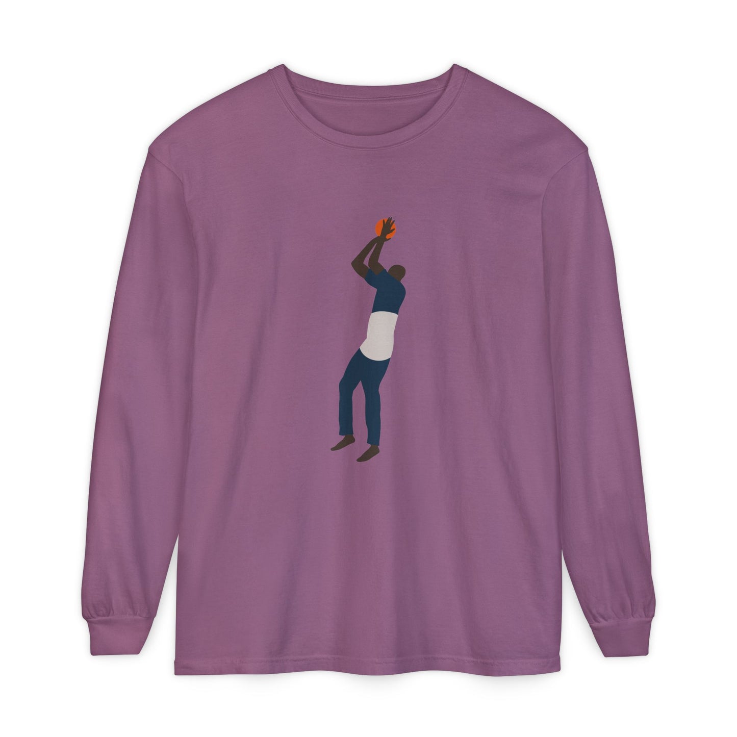 One leg Unisex Garment-dyed Long Sleeve T-Shirt