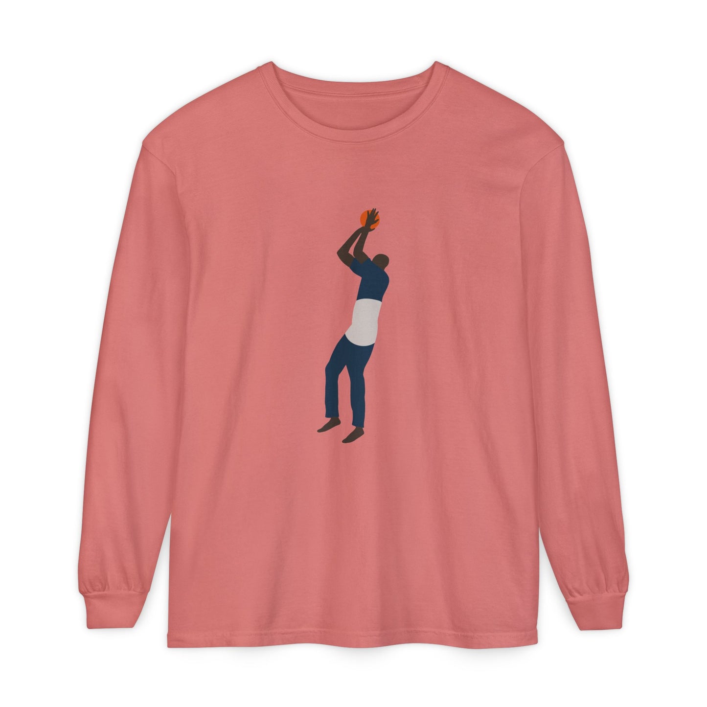 One leg Unisex Garment-dyed Long Sleeve T-Shirt