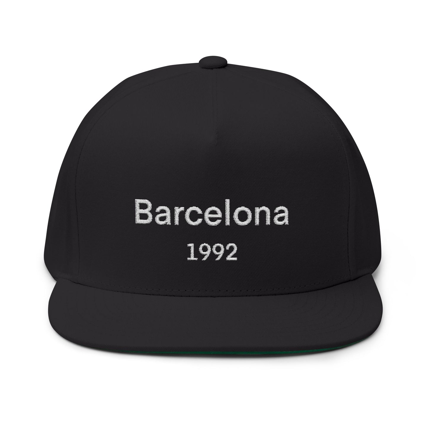 Vintage Barcelona Embroidered Flat Bill Cap