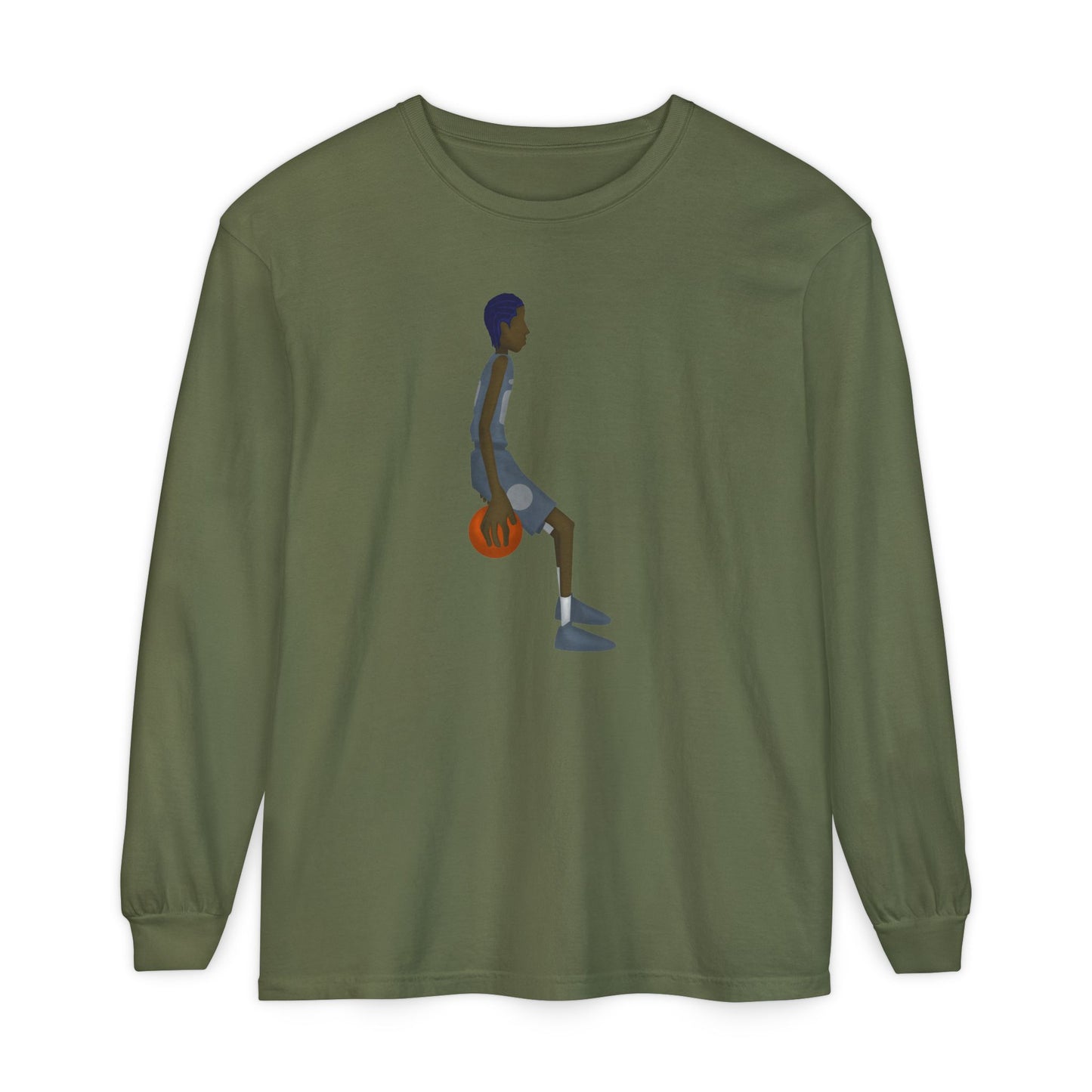 Behind the back Unisex Garment-dyed Long Sleeve T-Shirt