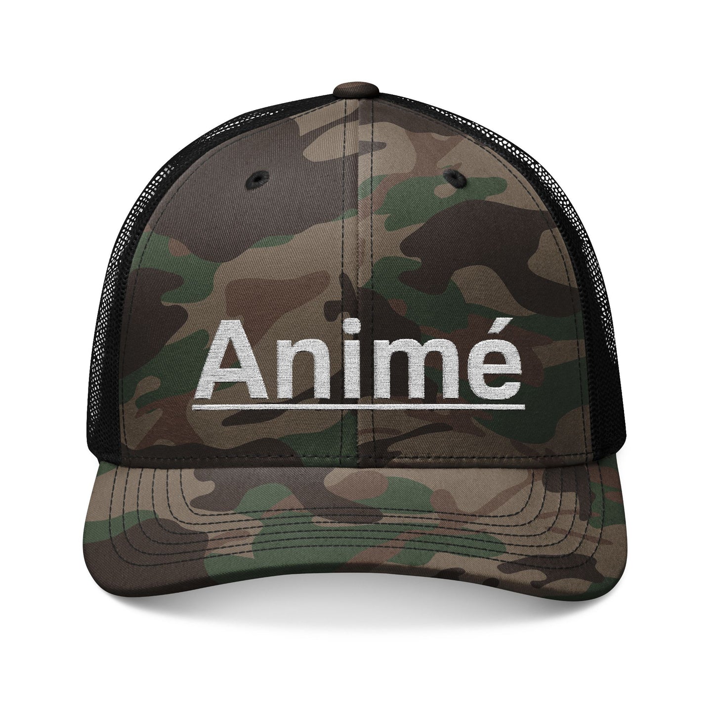 Animé Camo Embroidered Trucker Hat