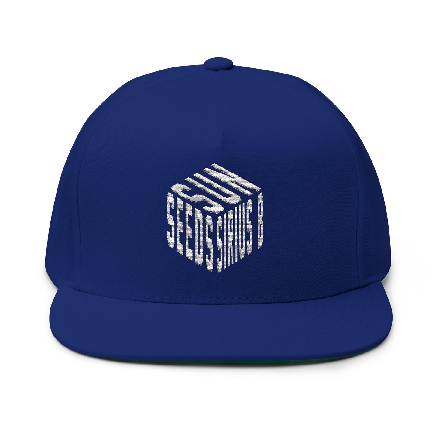 Cube Embroidered Flat Bill Cap