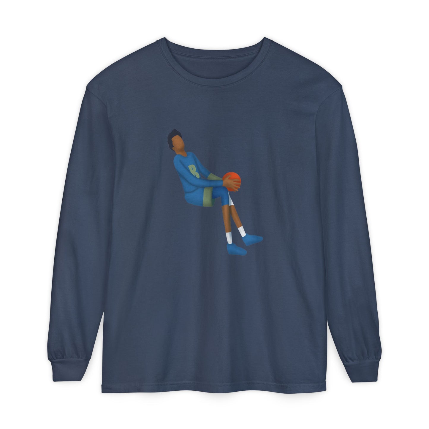 Double Pump Unisex Garment-dyed Long Sleeve T-Shirt