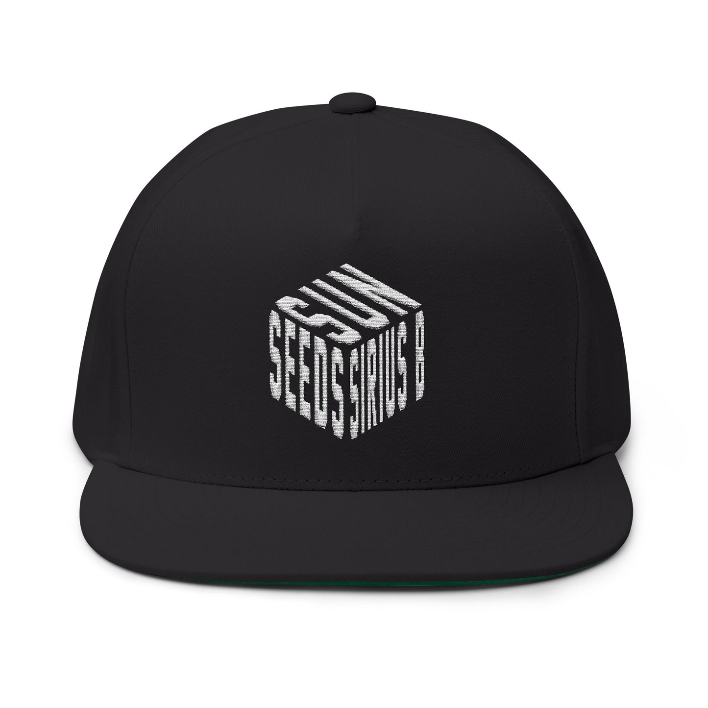 Cube Embroidered Flat Bill Cap