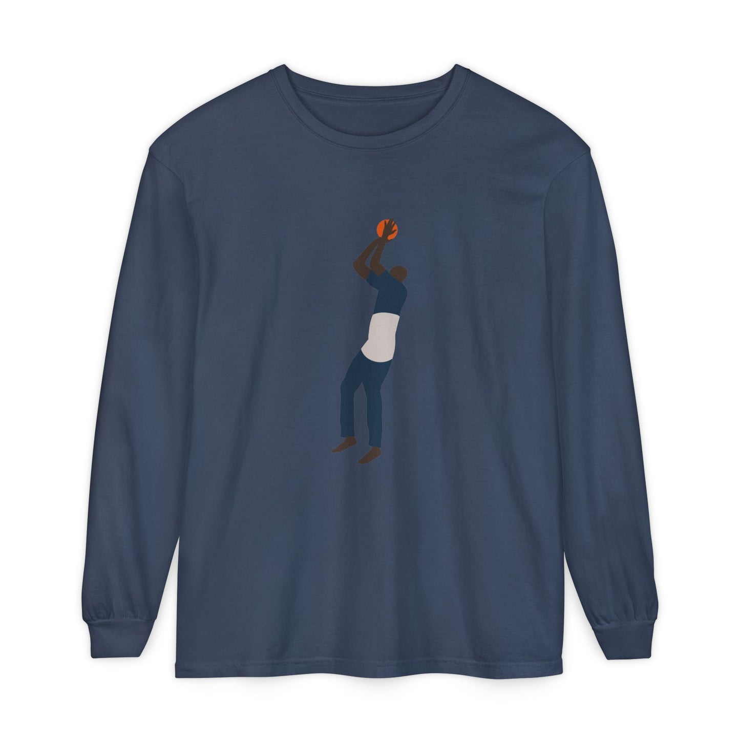 One leg Unisex Garment-dyed Long Sleeve T-Shirt