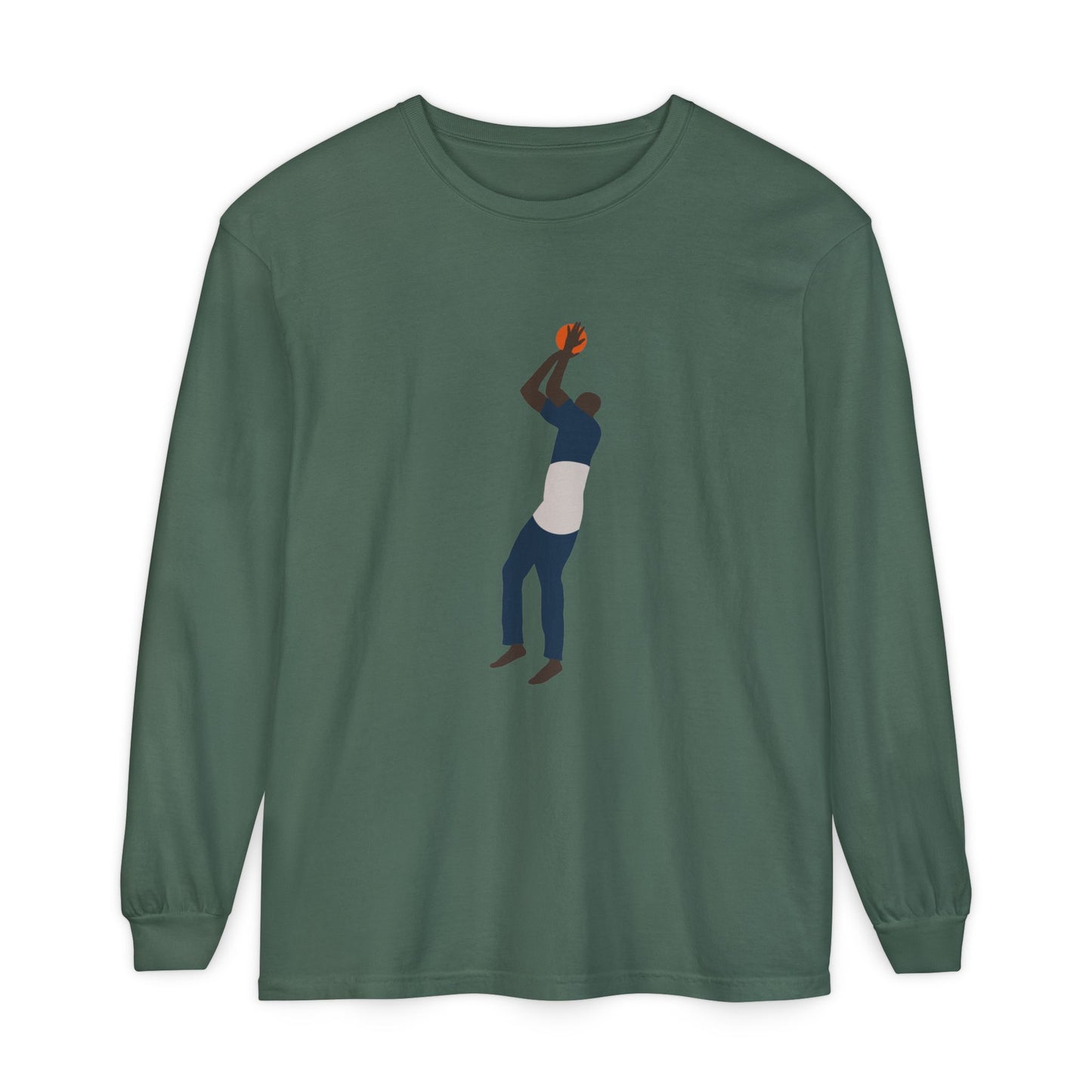 One leg Unisex Garment-dyed Long Sleeve T-Shirt