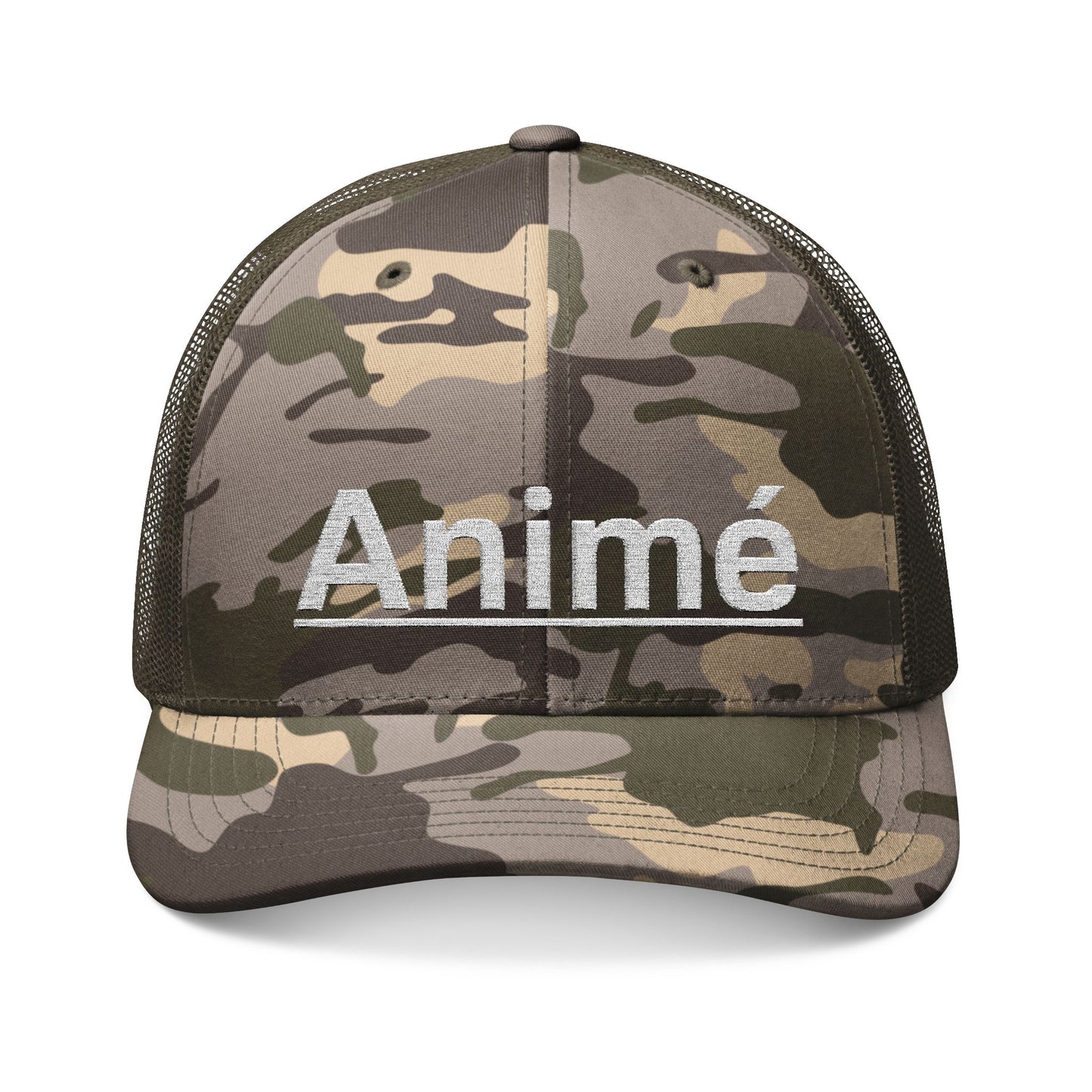 Animé Camo Embroidered Trucker Hat