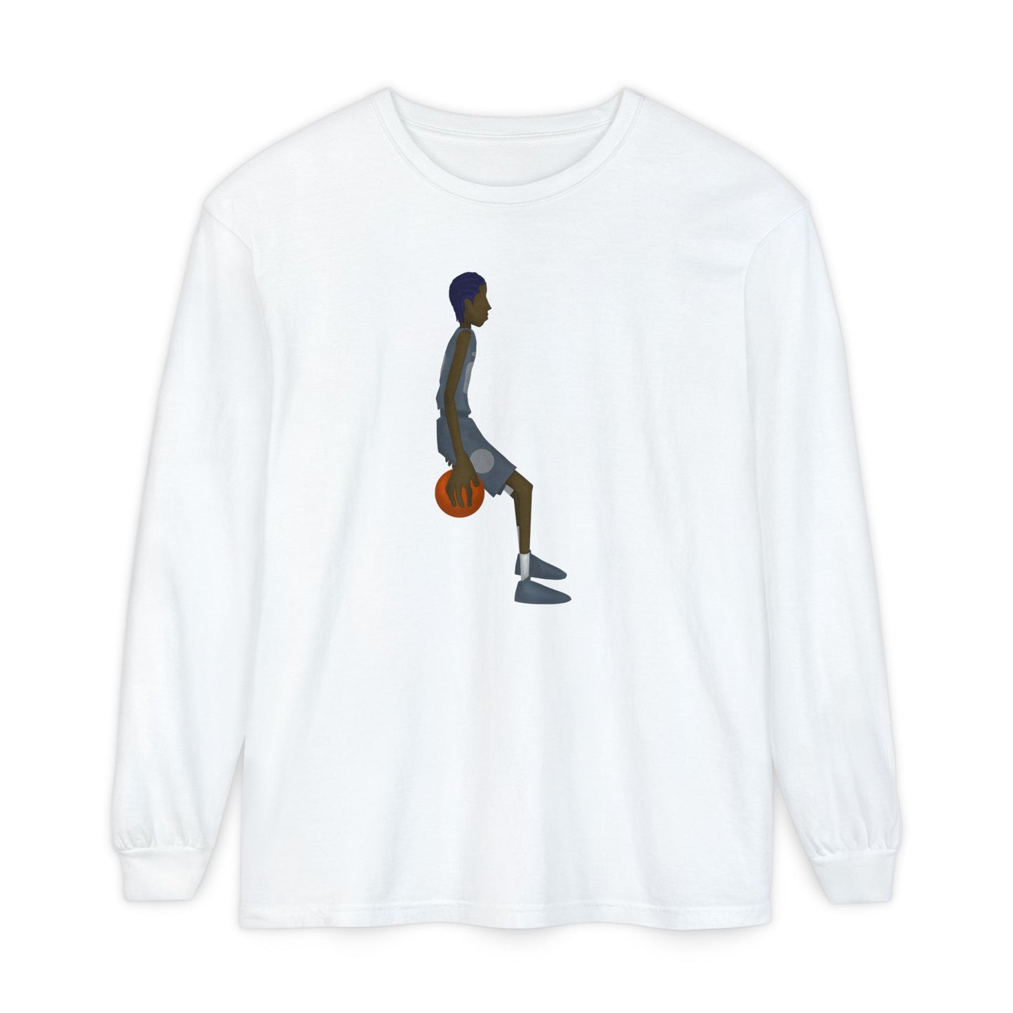Behind the back Unisex Garment-dyed Long Sleeve T-Shirt