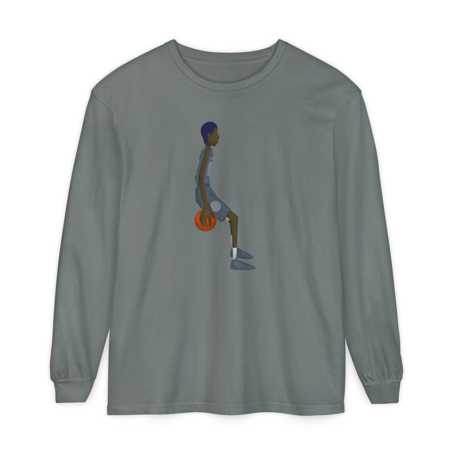 Behind the back Unisex Garment-dyed Long Sleeve T-Shirt