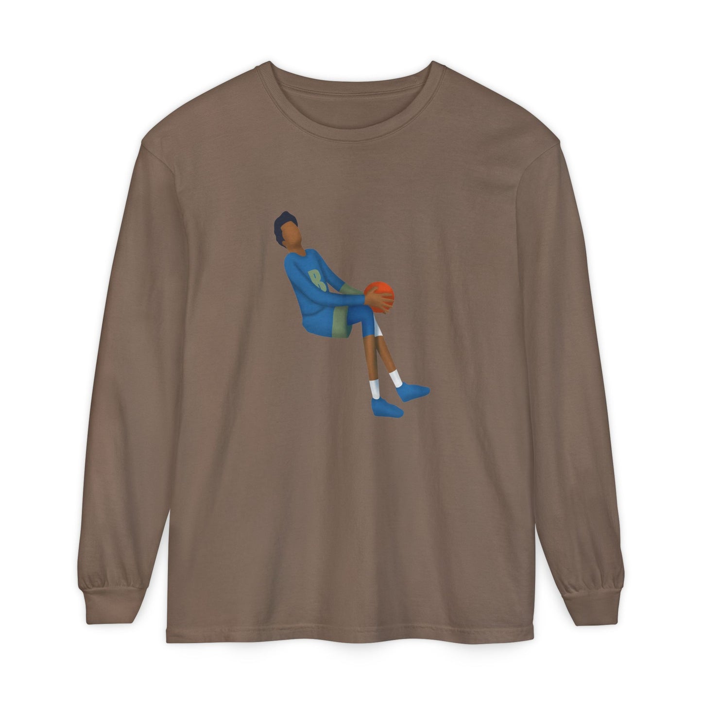 Double Pump Unisex Garment-dyed Long Sleeve T-Shirt