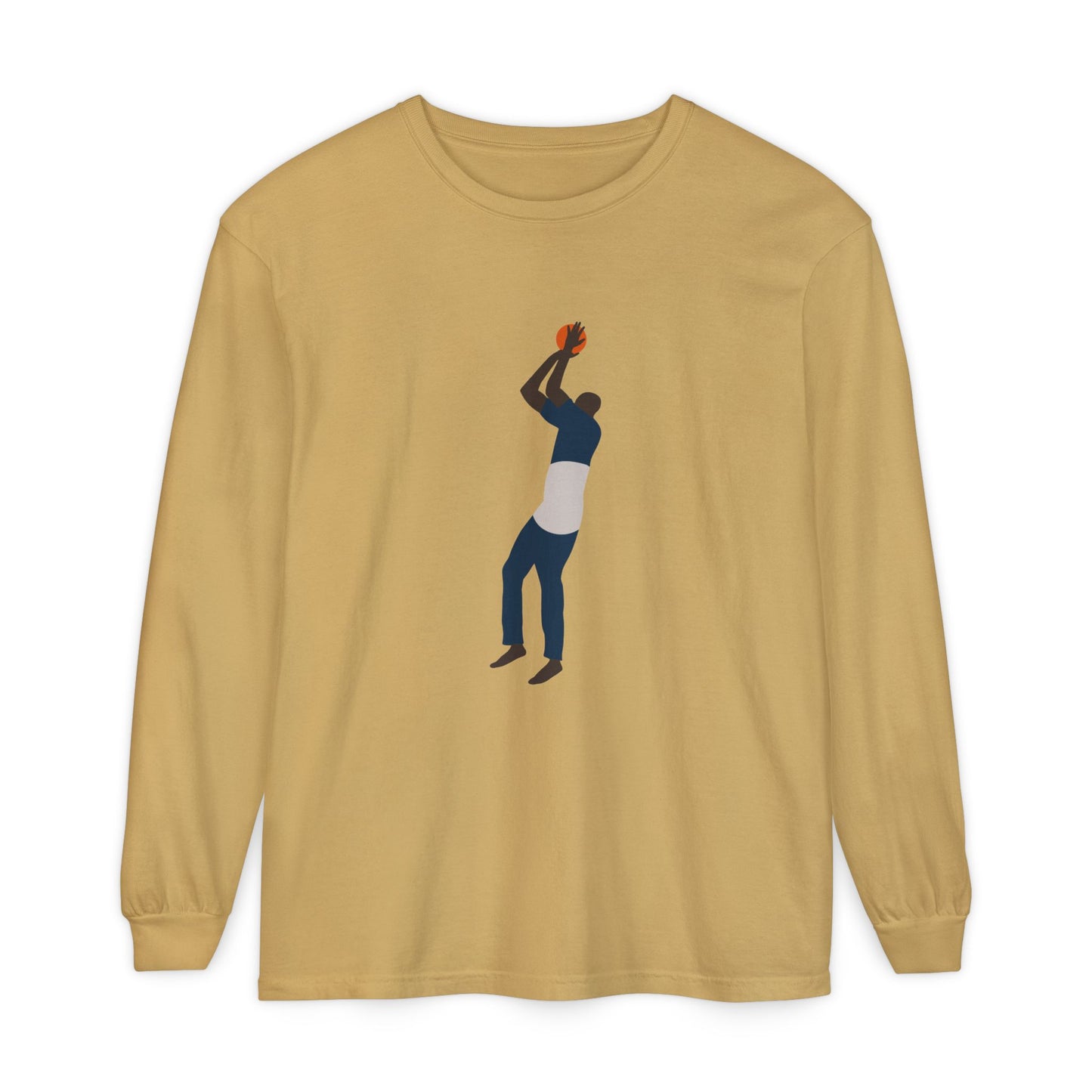 One leg Unisex Garment-dyed Long Sleeve T-Shirt