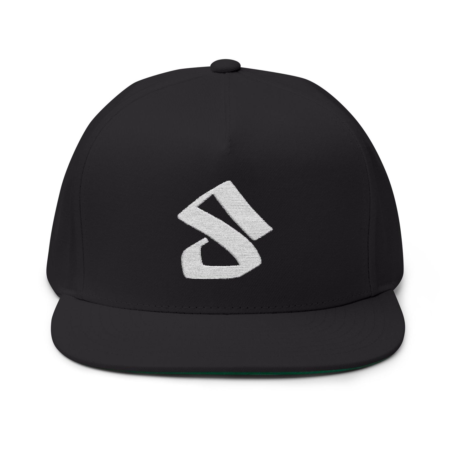 S Script Embroidered Flat Bill Cap