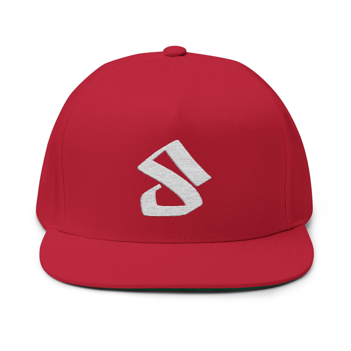 S Script Embroidered Flat Bill Cap