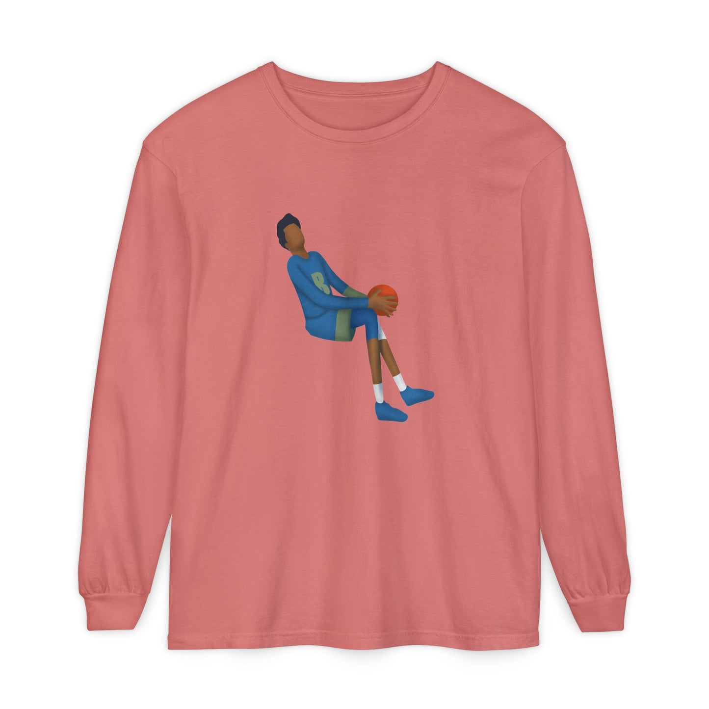 Double Pump Unisex Garment-dyed Long Sleeve T-Shirt