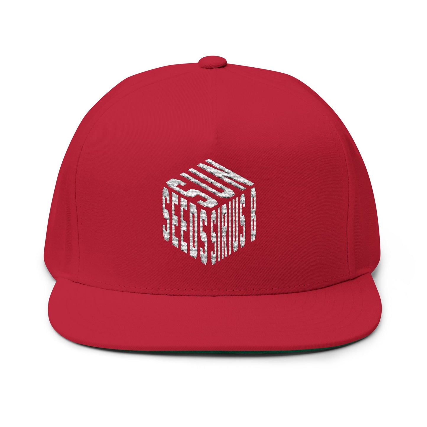 Cube Embroidered Flat Bill Cap