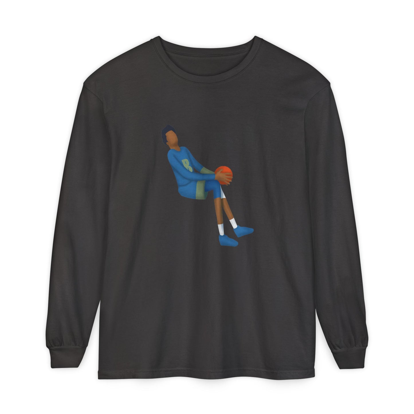 Double Pump Unisex Garment-dyed Long Sleeve T-Shirt
