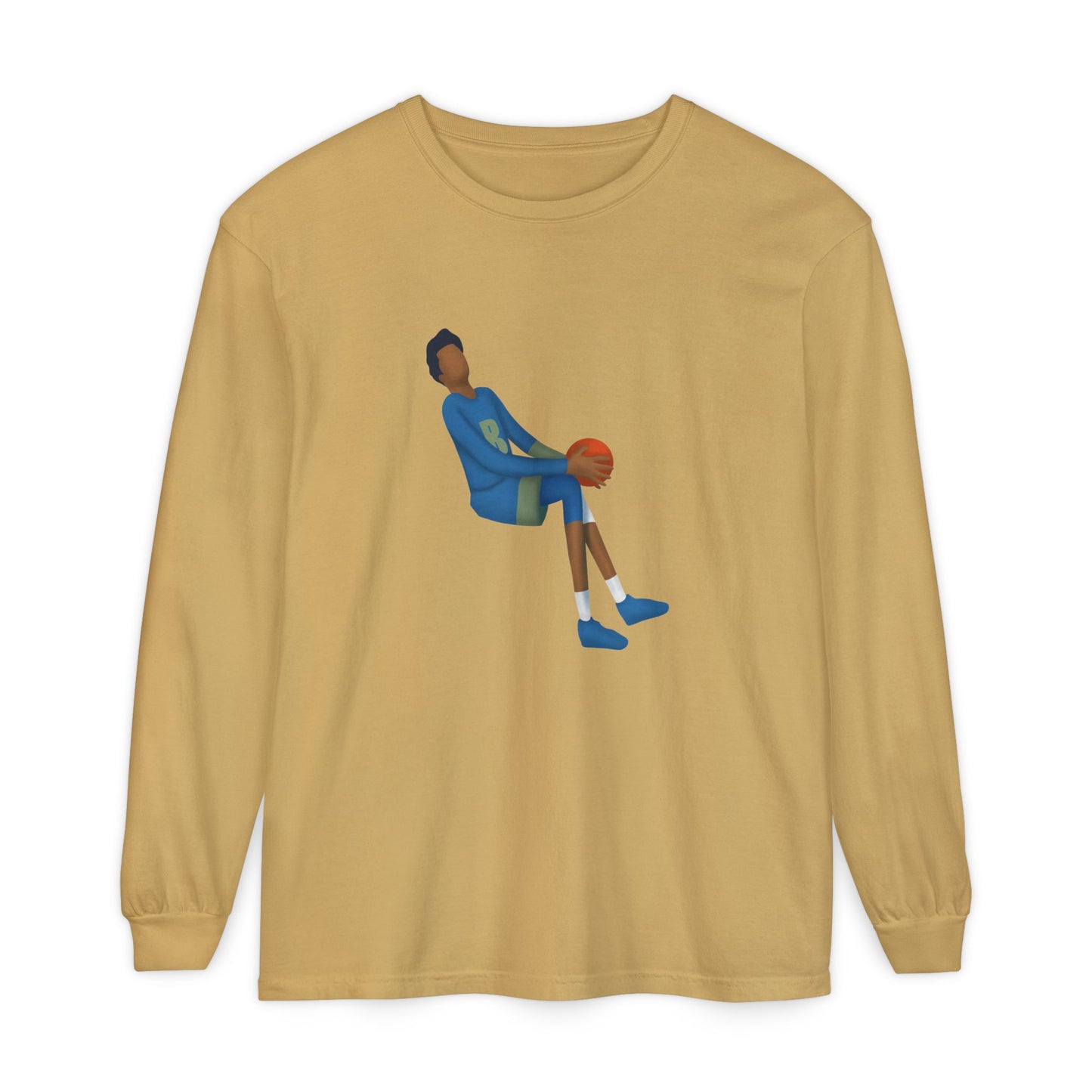 Double Pump Unisex Garment-dyed Long Sleeve T-Shirt