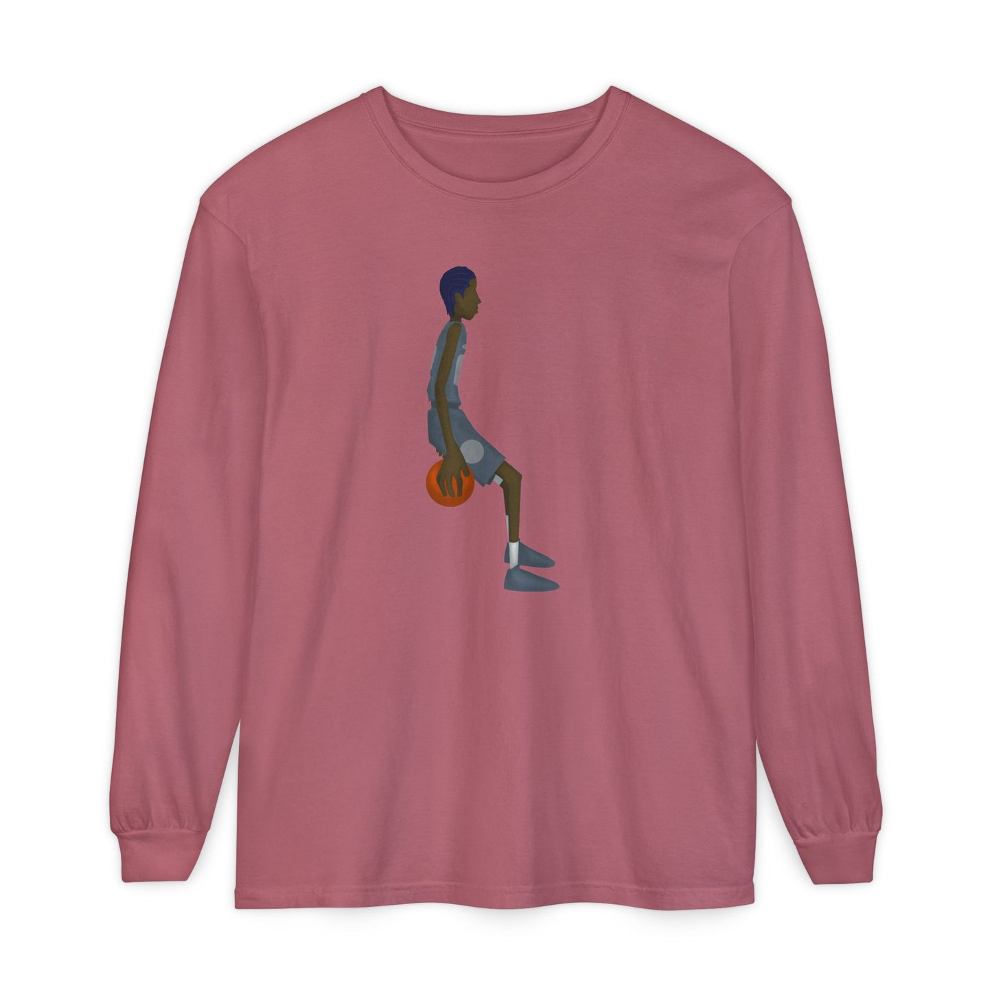 Behind the back Unisex Garment-dyed Long Sleeve T-Shirt