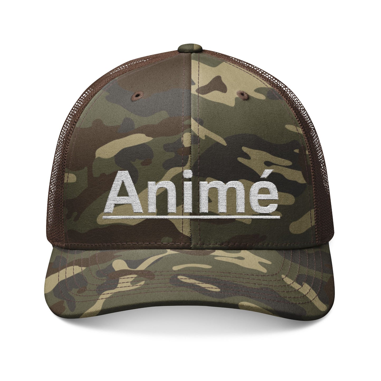 Animé Camo Embroidered Trucker Hat