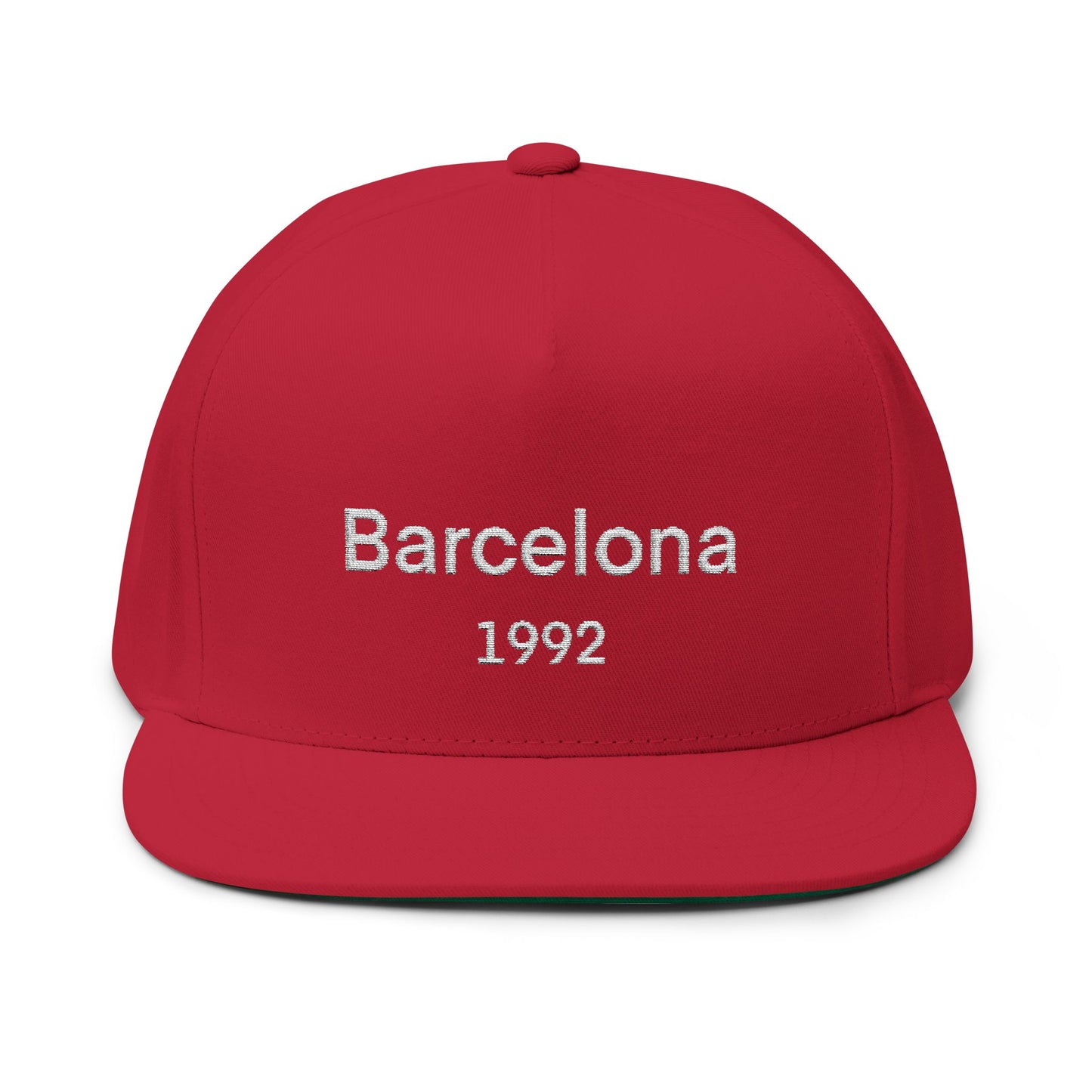 Vintage Barcelona Embroidered Flat Bill Cap