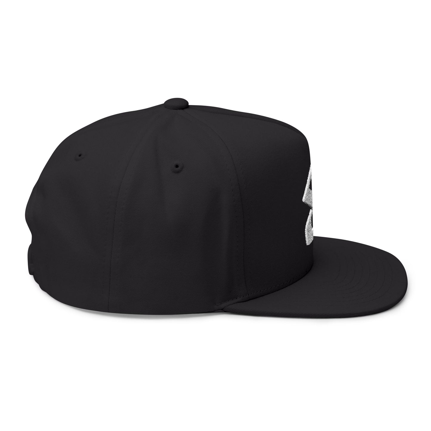 S Script Embroidered Flat Bill Cap