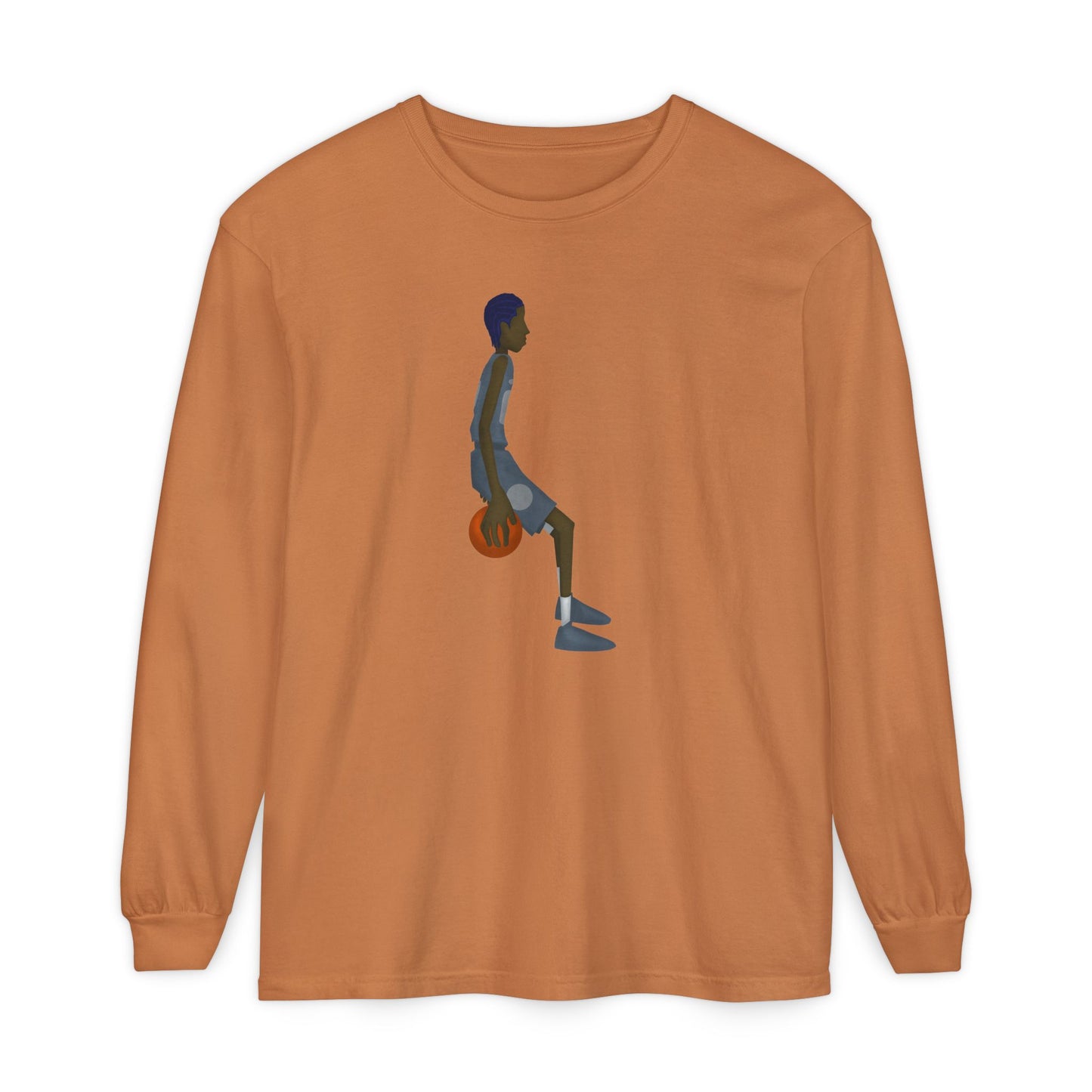 Behind the back Unisex Garment-dyed Long Sleeve T-Shirt