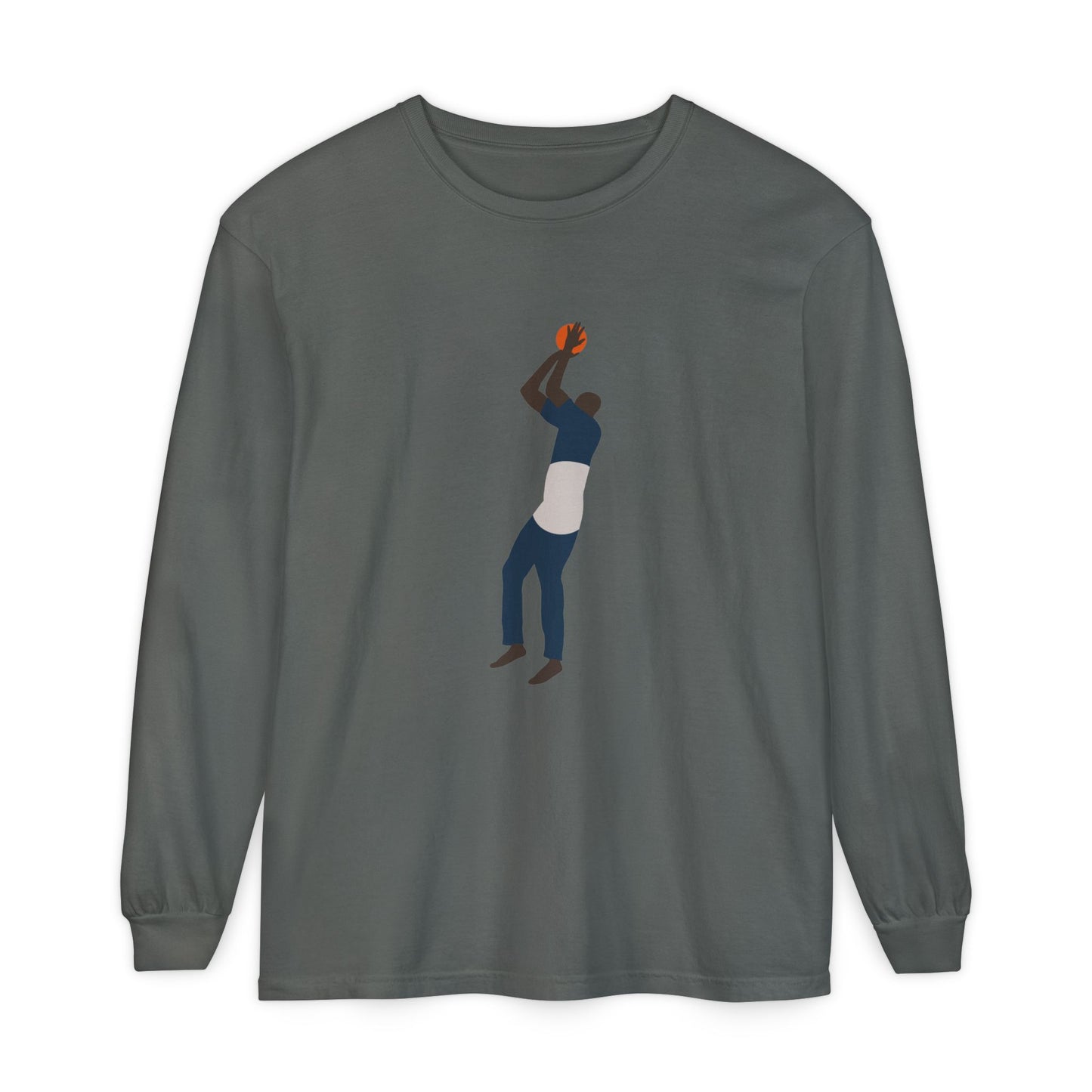 One leg Unisex Garment-dyed Long Sleeve T-Shirt