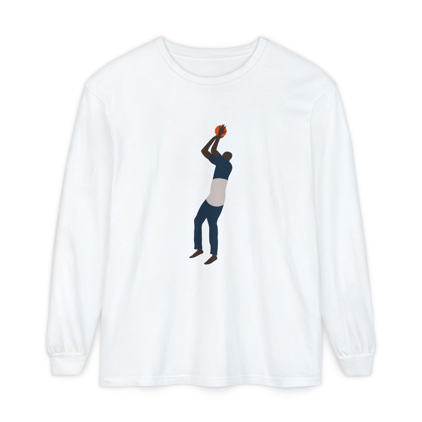 One leg Unisex Garment-dyed Long Sleeve T-Shirt