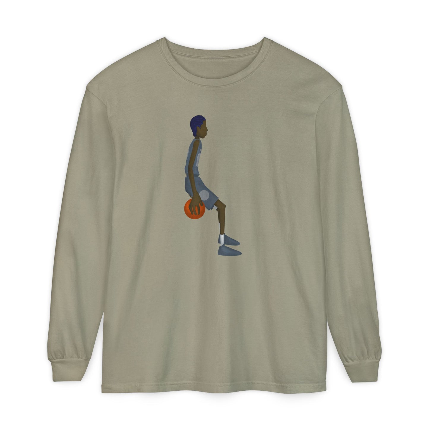 Behind the back Unisex Garment-dyed Long Sleeve T-Shirt
