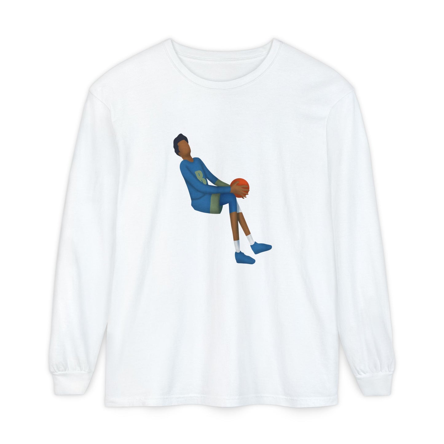 Double Pump Unisex Garment-dyed Long Sleeve T-Shirt