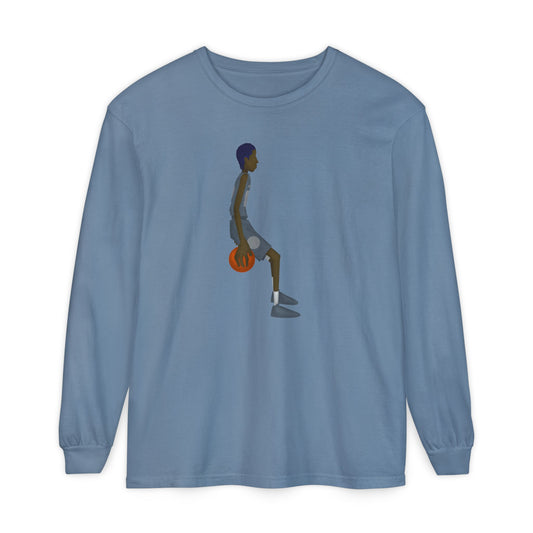 Behind the back Unisex Garment-dyed Long Sleeve T-Shirt