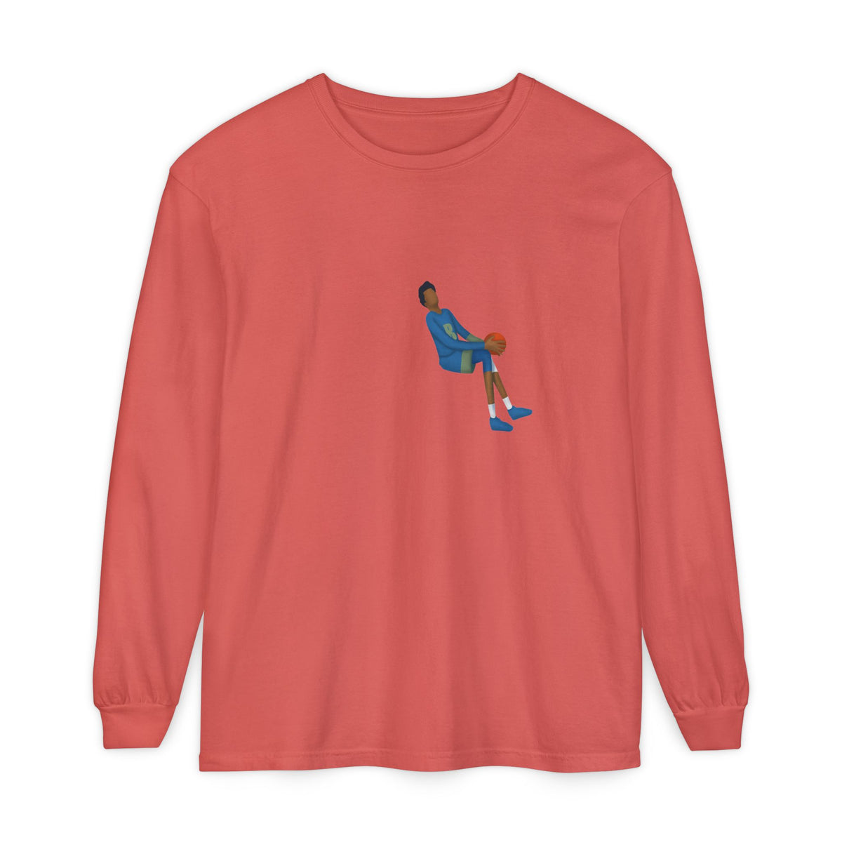Double Pump Unisex Garment-dyed Long Sleeve T-Shirt