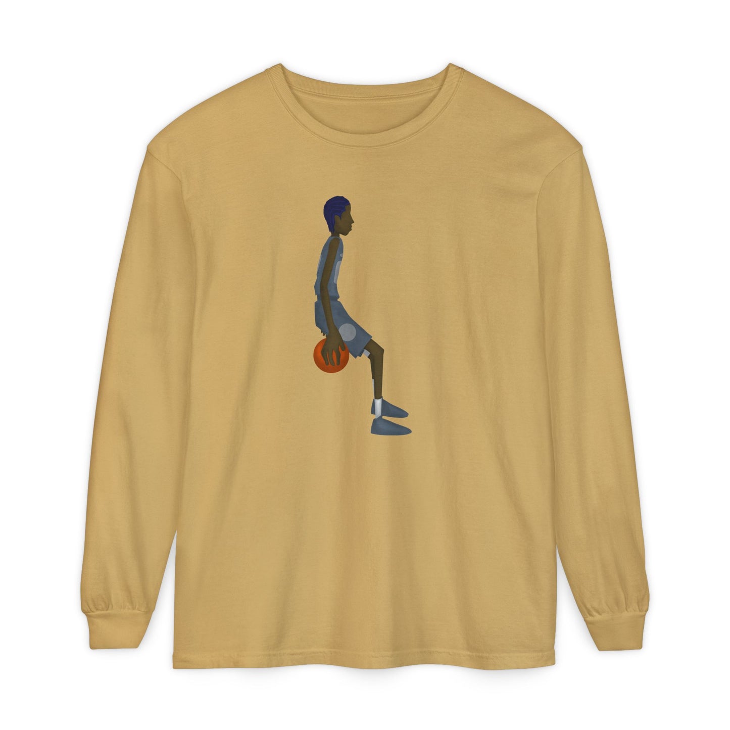 Behind the back Unisex Garment-dyed Long Sleeve T-Shirt