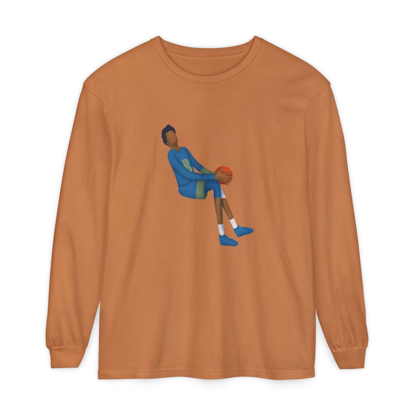 Double Pump Unisex Garment-dyed Long Sleeve T-Shirt