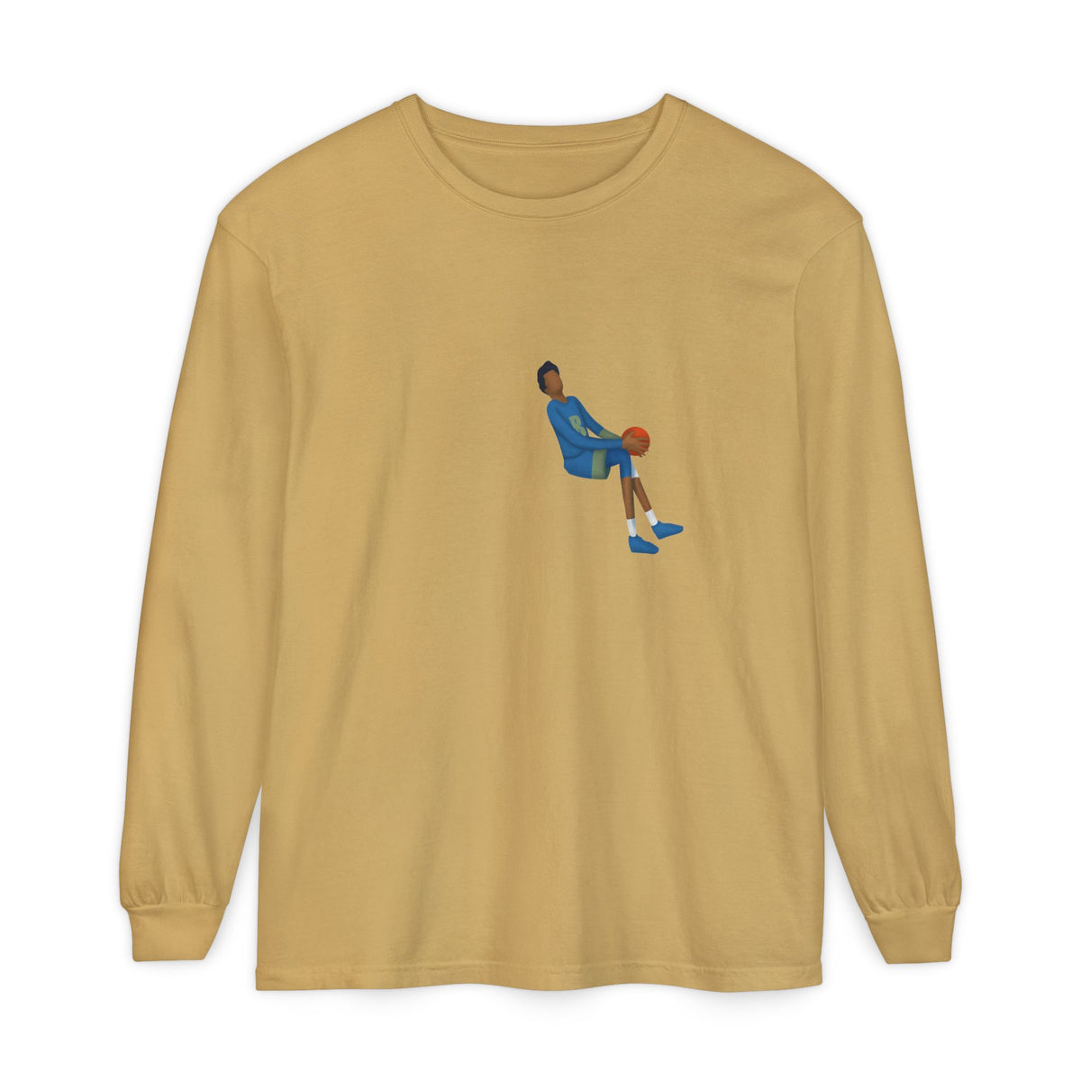 Double Pump Unisex Garment-dyed Long Sleeve T-Shirt