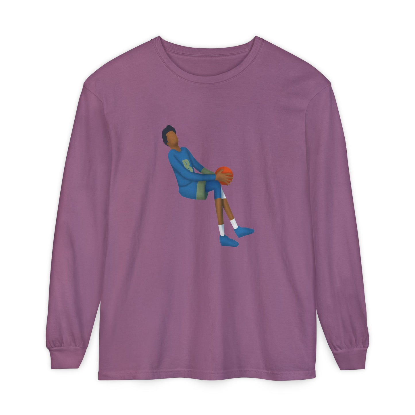 Double Pump Unisex Garment-dyed Long Sleeve T-Shirt