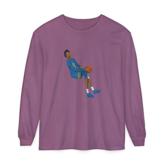 Double Pump Unisex Garment-dyed Long Sleeve T-Shirt