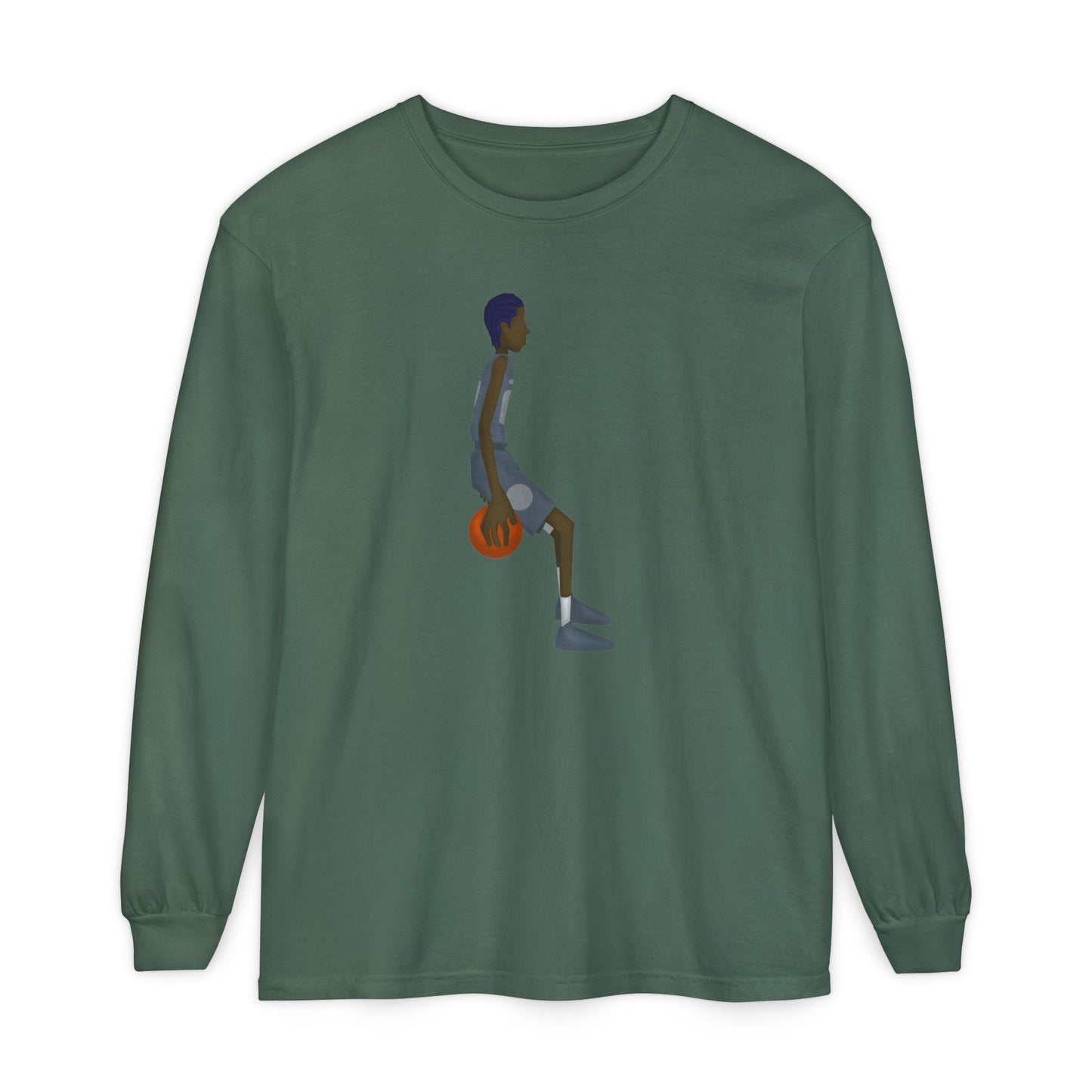 Behind the back Unisex Garment-dyed Long Sleeve T-Shirt