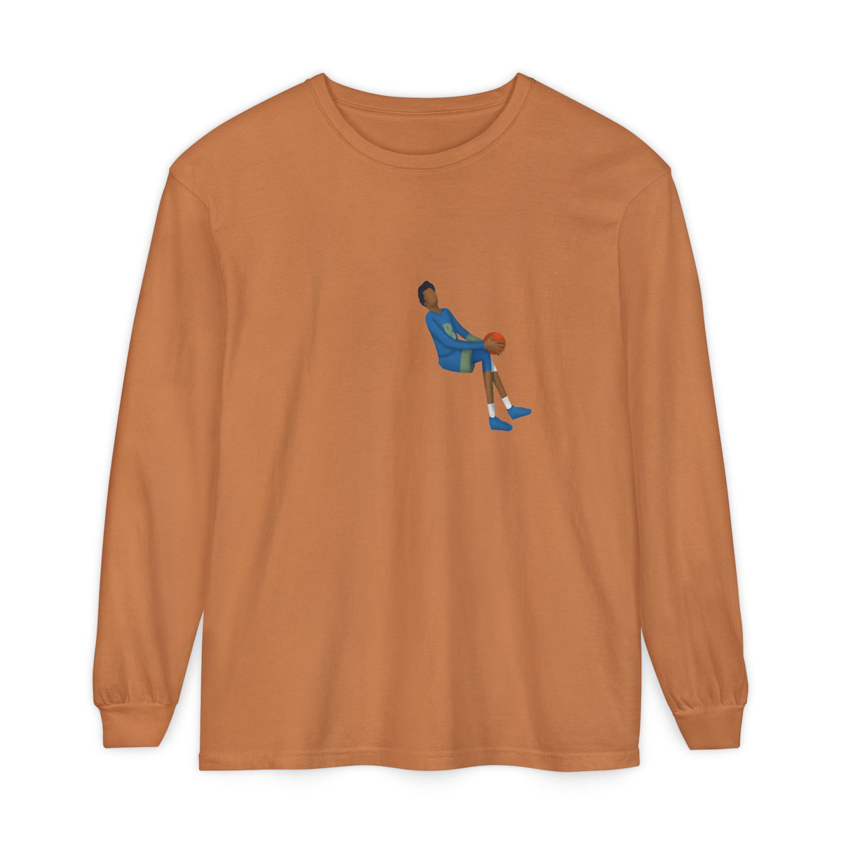 Double Pump Unisex Garment-dyed Long Sleeve T-Shirt