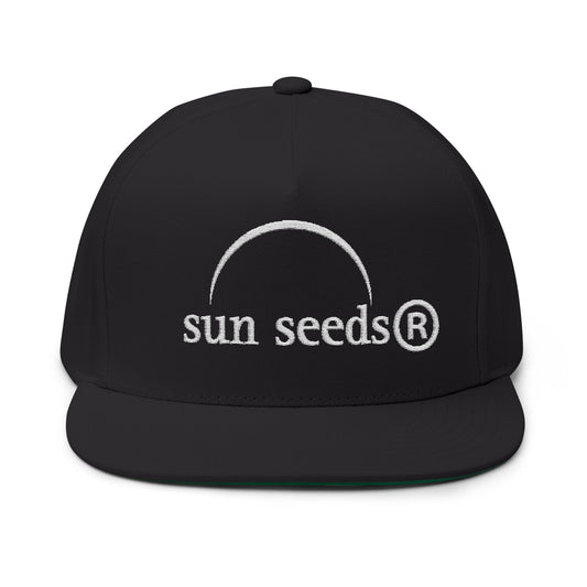 Sun Seeds Eclipse Embroidered Flat Bill Cap