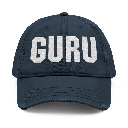 Guru Distressed Dad Hat (Embroidery)