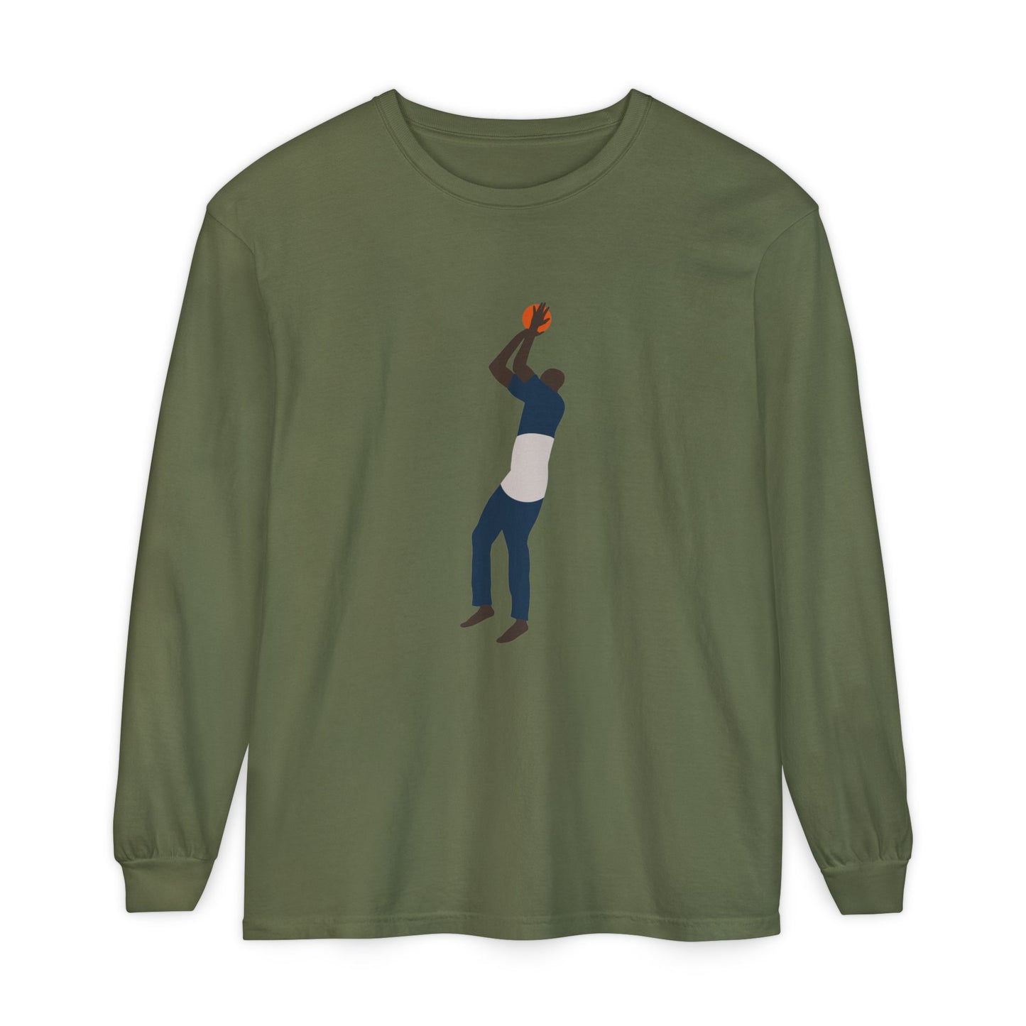 One leg  Unisex Garment-dyed Long Sleeve T-Shirt